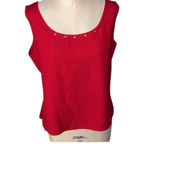 Vintage Rio Red Embellished Jacket & Top Set in Medium Really Pretty - Picture 5 of 10